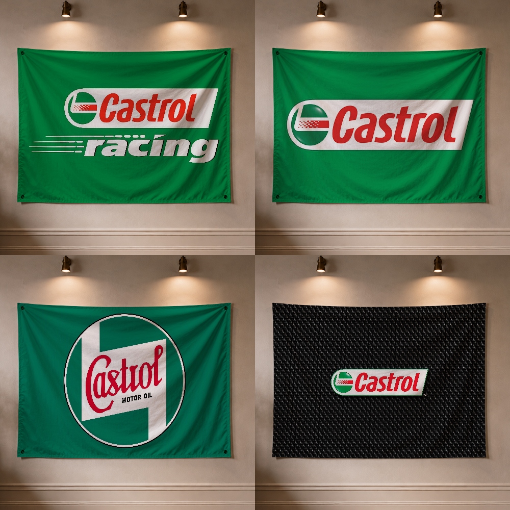 Outdoor Camping Brand - C-Castrol Motorradöl Markenflaggen-Dekoration für Outdoor-Picknick-Party, Kunst-Hängedekoration