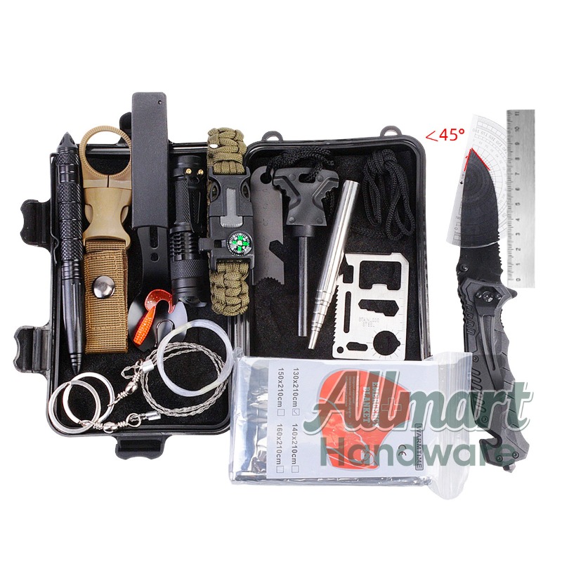 Survival Kit - Multifunktionale tragbare EDC-Überlebenswerkzeugkasten, Notfallausrüstung für Camping