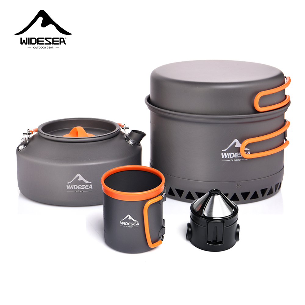 Outdoor Camping Cooking Equipment - Camping-Geschirr, Outdoor-Kochgeschirr-Set, Töpfe, Touristenkessel, Kaffeetasse, Filter,
