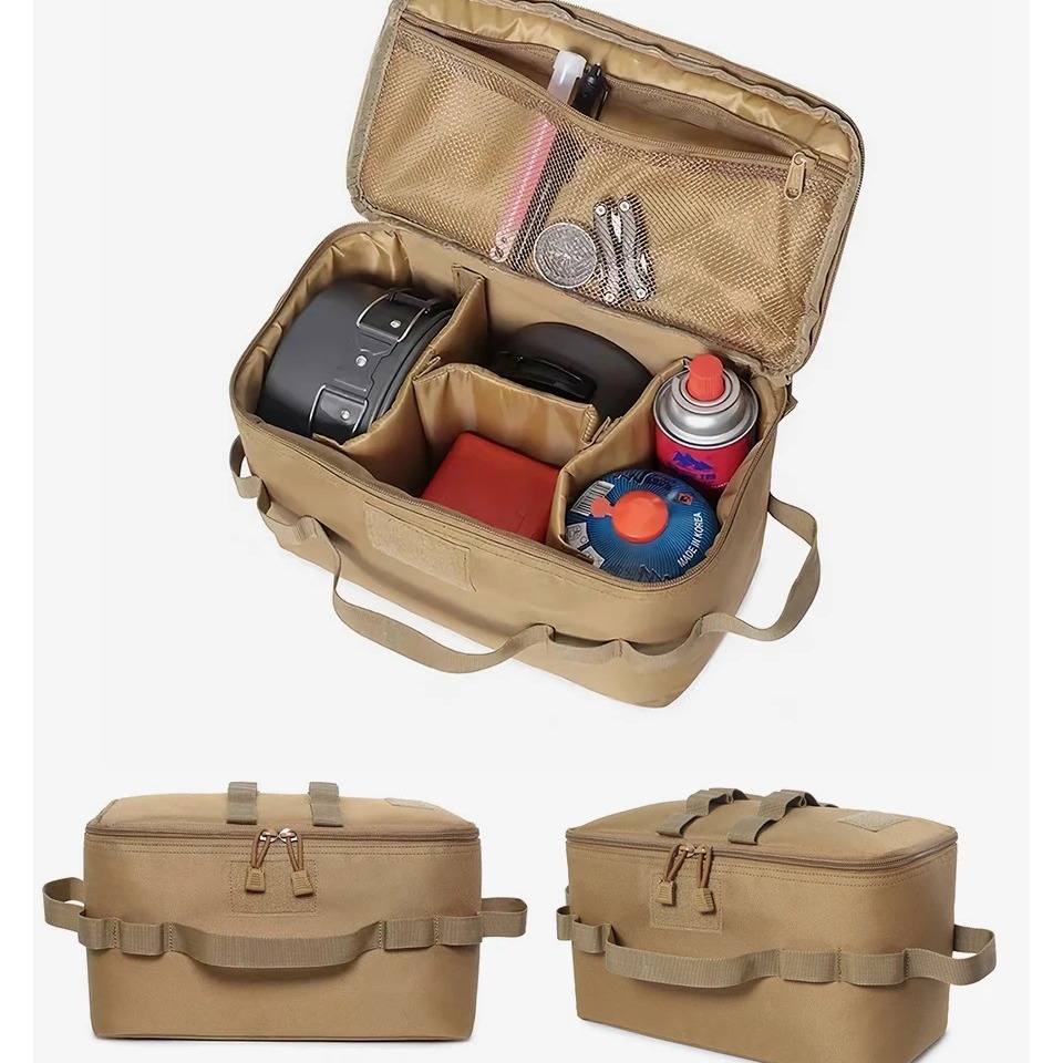 Outdoor Camping Cooking Equipment - Outdoor-Camping-Gastank-Aufbewahrungstasche, große Kapazität, Bodennagel-Werkzeugtasche, Gasbehälter, Picknick-Kochgeschirr-Set-Tasche