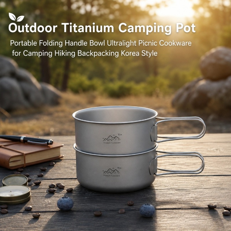Outdoor Camping Korea - Outdoor Titan-Campingtopf Tragbare Schüssel mit Klappgriff