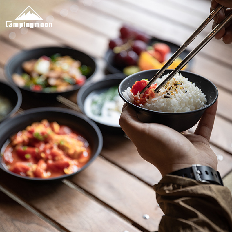 Outdoor Camping Korea - CAMPINGMOON Edelstahl 304 Schüssel- und Tellerset